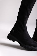 Xti 144393 Suede Stretch Boots - Black Suede - thefashionproject.gr - Xti Footwear