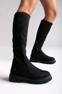 Xti 144393 Suede Stretch Boots - Black Suede - thefashionproject.gr - Xti Footwear
