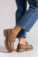 Xti 144459 Suede Flatform Loafers - Beige Suede - thefashionproject.gr - Xti Footwear