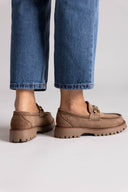 Xti 144459 Suede Flatform Loafers - Beige Suede - thefashionproject.gr - Xti Footwear