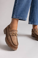 Xti 144459 Suede Flatform Loafers - Beige Suede - thefashionproject.gr - Xti Footwear