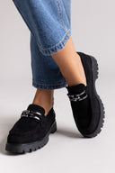 Xti 144459 Suede Flatform Loafers - Black Suede - thefashionproject.gr - Xti Footwear