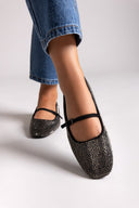 Xti 144700 Mary Janes with Strass - Black Suede - thefashionproject.gr - Xti Footwear