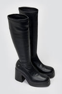 Xti 144707 Suede Sock Boots Block Heel - Black Matte - thefashionproject.gr - Xti Footwear