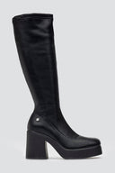 Xti 144707 Suede Sock Boots Block Heel - Black Matte - thefashionproject.gr - Xti Footwear