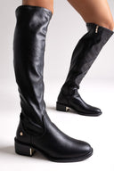 Xti 144722 Suede Riding Boots - Black Matte - thefashionproject.gr - Xti Footwear