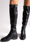 Xti 144722 Suede Riding Boots - Black Matte - thefashionproject.gr - Xti Footwear