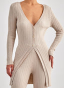Ζακέτα με ριμπ πλέξη ONLY 15310507 - Μπεζ - thefashionproject.gr - ONLY