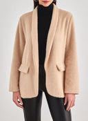 Ζακέτα σενίλ με εφέ τσέπες - Μπεζ - thefashionproject.gr - FN - FASHION