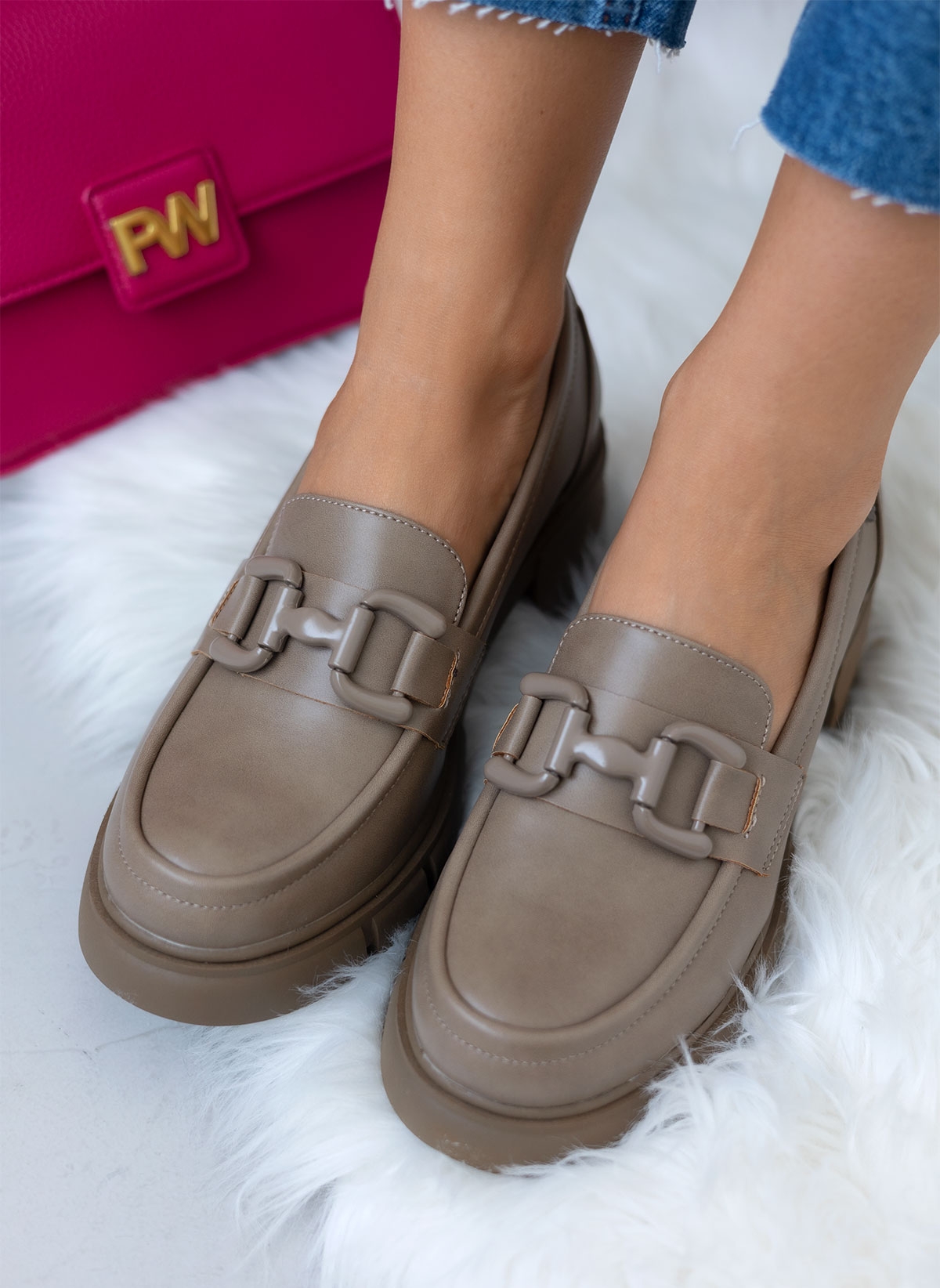 Loafers chunky με τακούνι Xti 171342 - Τάουπε φωτογραφία